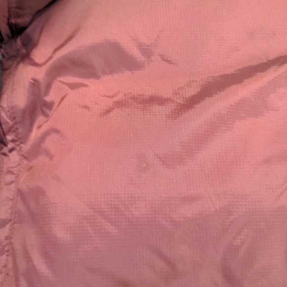 Old Navy Men's Zip Up Reversible Down Puffer Vest Red Tan Large Mock Neck - Picture 4 of 16